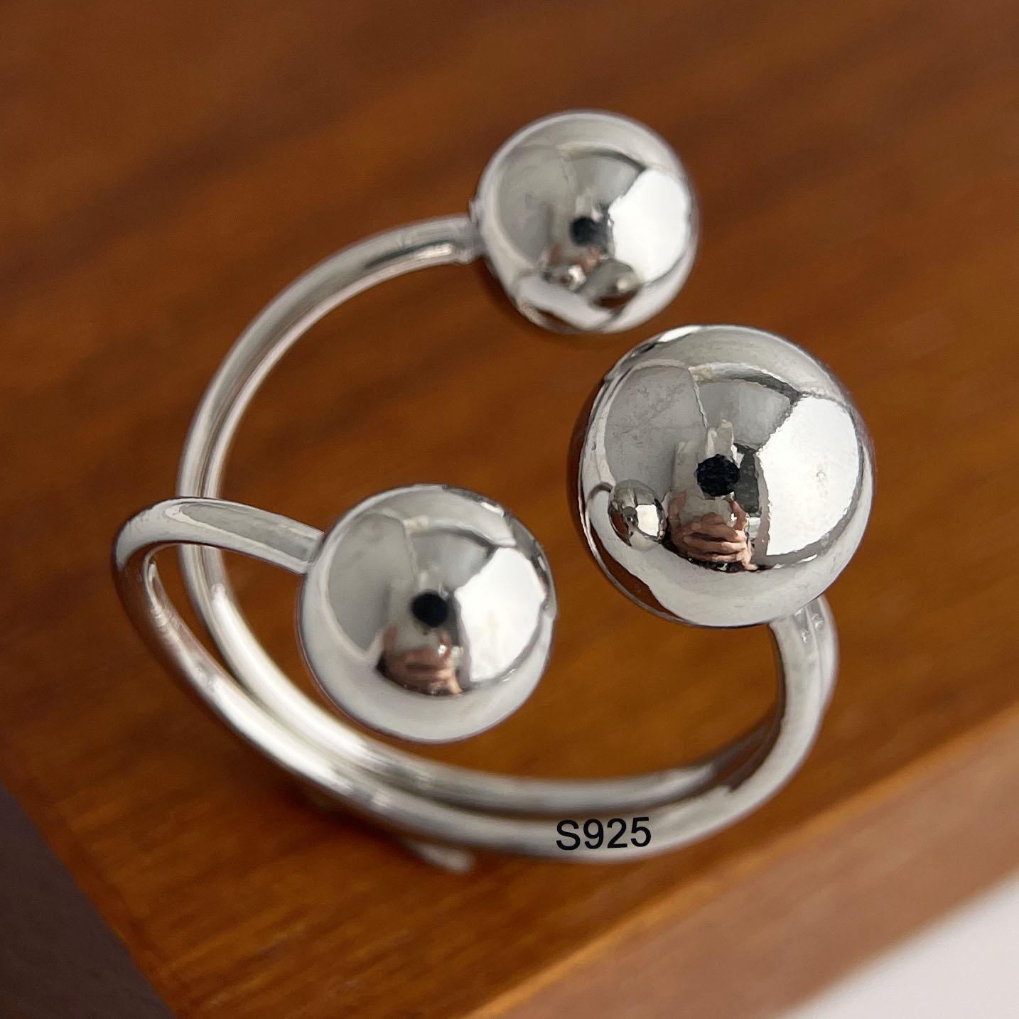 

Кольца из стерлингового серебра 925 пробы для женщин, парные, минималистичные, ручной работы, простые кольца с тремя шариками, изящные ювелирные изделия, подарок, предотвращающие аллергию resizable