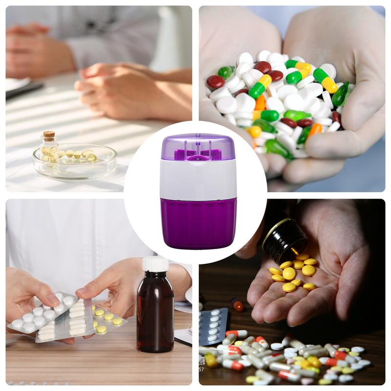 Stainless Steel Pill Cutter 3In1 Pill Storage Box Dust Proof Divider Organizer Crusher Pill Box Hygienic Healthy For Travel