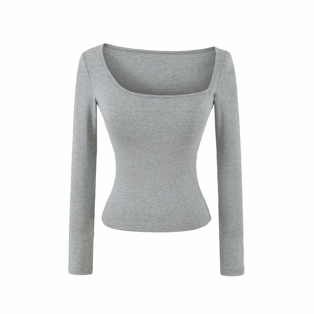 Women's One-Shoulder Long Sleeve Top with Built-in Bra - American Spicy Girl Design, Slim Fit, Autumn