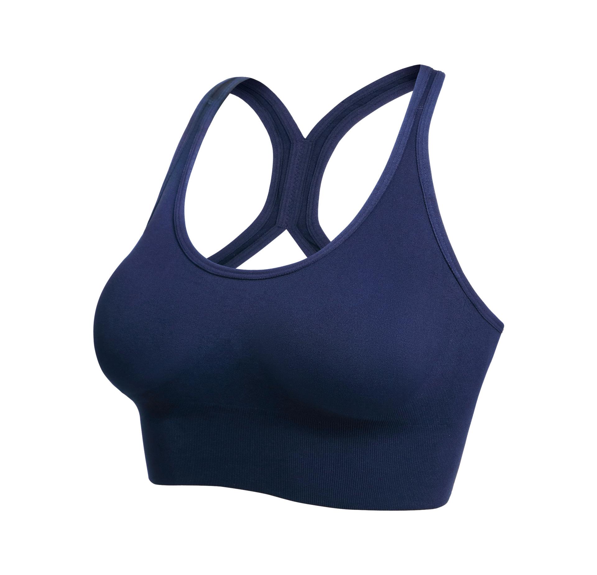 

Женский бесшовный спортивный бюстгальтер пуш-ап для тренировок, женский спортивный топ, укороченный топ для активного отдыха на открытом воздухе, майки, топы S темно-синий