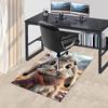 1pc Anime Rabbit Chair Mat with Plaid Scarf Design - Winter Wonderland Office Rug for Desk, Anti-Slip Carpet Suitable for Home Decor, Living Room, Bed