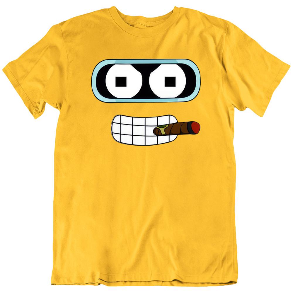 Bender Robot Smoke Cigar Futurama Funny T shirt Tee Mens Womens New M