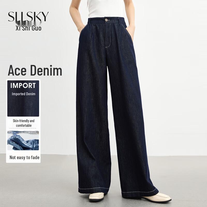 sllsky Women s Loose Straight Raw Denim Jeans 26