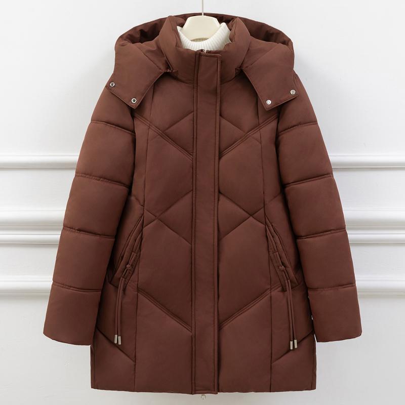 Mărimi Mari XL-5XL Femei de Vârstă Mijlocie Paltoane de Iarnă cu Glugă Casual Parka Lungă Jachete Groase și Călduroase pentru Femei