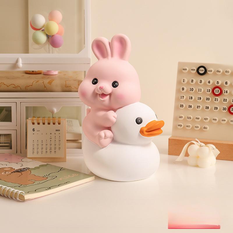 

Копилка в виде утки и кролика, милое творческое украшение для детей, клей, защищающий от падения, копилка, которую можно хранить и вынимать, украшения для рабочего стола