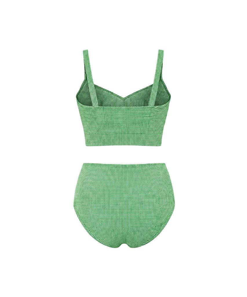 VIKINI VENDER Loro Check Cross Cutout Bikini - Green