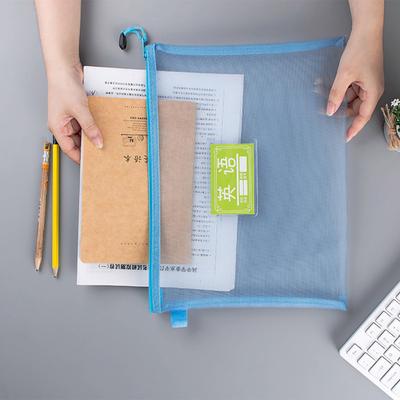 Bolsa de almacenamiento para archivadores con cordón y cierre de cremallera, gran capacidad, impermeable, transparente, organizador de documentos, suministros de oficina
