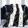 Music Note Piano Pattern Flannel Throw Blanket for Bed Sofa Couch All Season Warm Super Soft Lightweight Blanket King Queen Size
