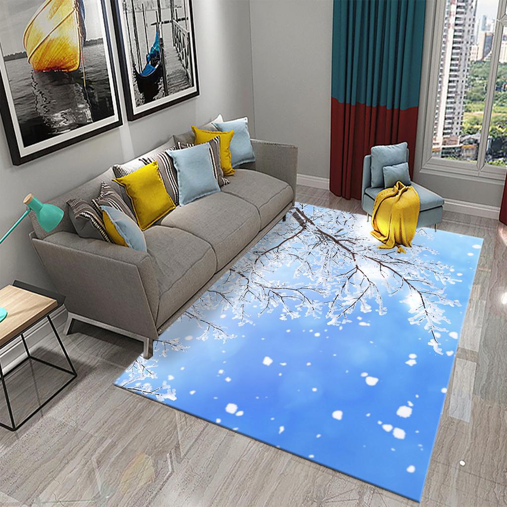 White Snow View Carpet Doormat Anti Slip Mat for Bathroom Kitchen Entrance Rugs Christmas Decor Bedroom Living Room Floor Carpet
