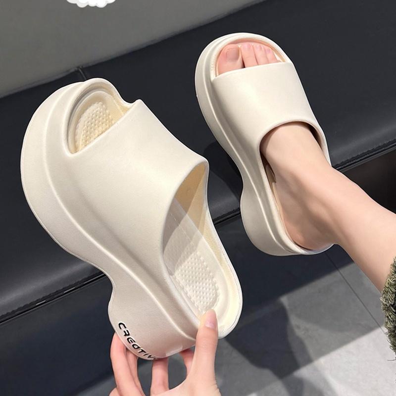 Elegant Platform Wedge Heel Sandals Women Summer Soft Lightweight EVA Beach Slippers Woman's Thick Bottom Slippers