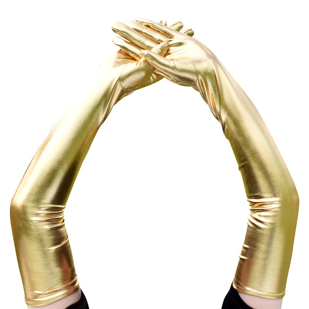 Sexy Lacklederhandschuhe Lang Cosplay Kleidung Accessoires Schwarz Enge Handschuhe DS Pole Dance Performance Handschuhe
