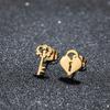 1 Pair Of Stainless Steel Earrings, Heart-Shaped Lock Key Romantic Earrings, The Perfect Gift For Parties, Weddings