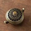 Nepal Antique Double-Ear Aromatherapy Furnace: Creative Hollow Tripod Incense Burner for Tea Ceremony or Desktop Ornament.