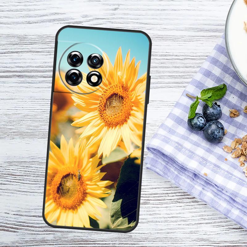 Sunflower  Floral Case For OnePlus Nord CE 5 2 3 4 Lite N20 N30 OnePlus 10T 13T 13R 12R 15R 10 11 12 13 15 Cover