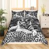 Tiger Duvet Set Full Size Tropical Wildlife Themed Bedding Three-Piece Set