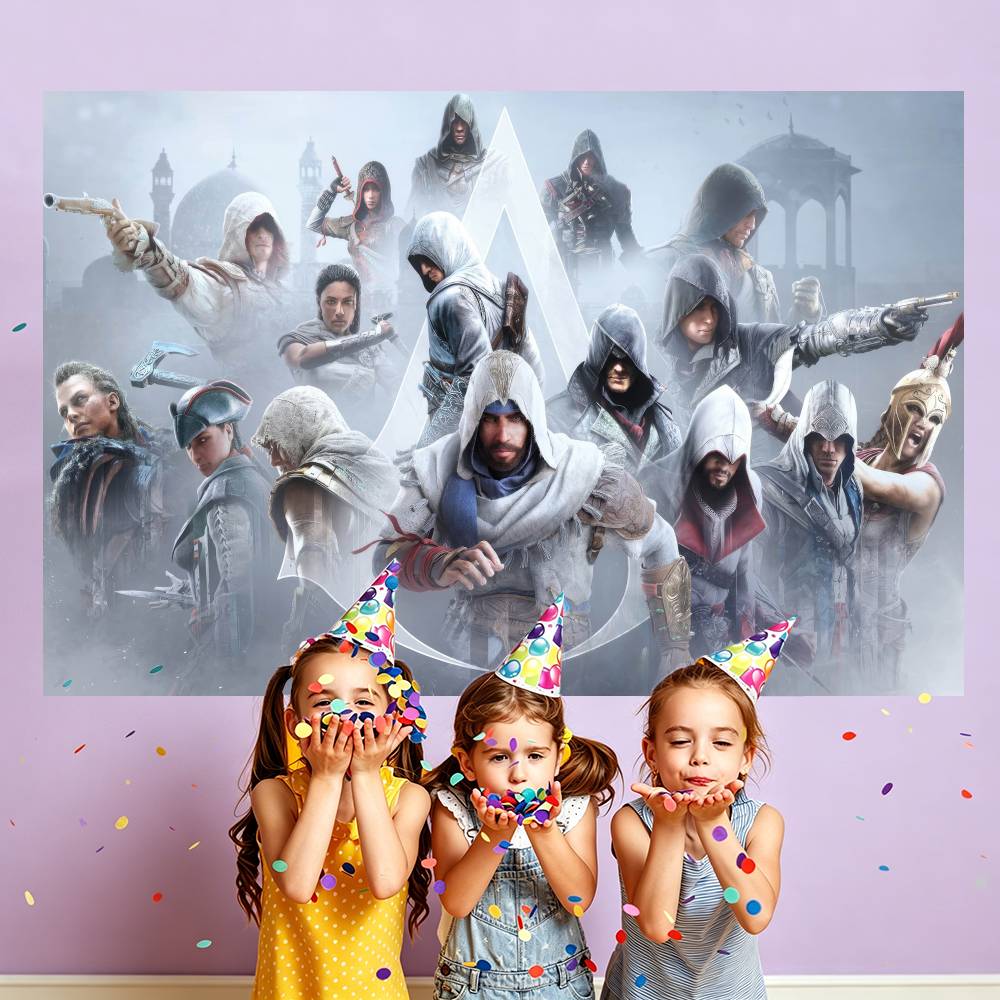 A-Assassin s Creedes Großes Banner Planeten Hintergrund Geburtstagsparty Dekorationen Wandteppich Zimmerdekor