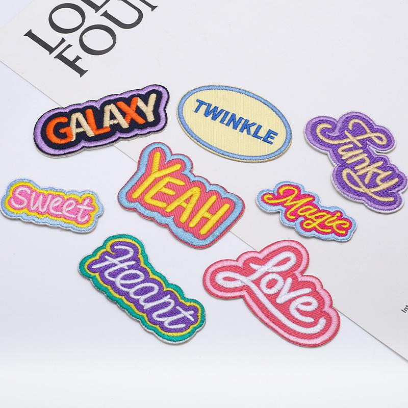 Cartoon Alphabet Embroidery Self-Adhesive Cloth Patch for Clothing Accessories