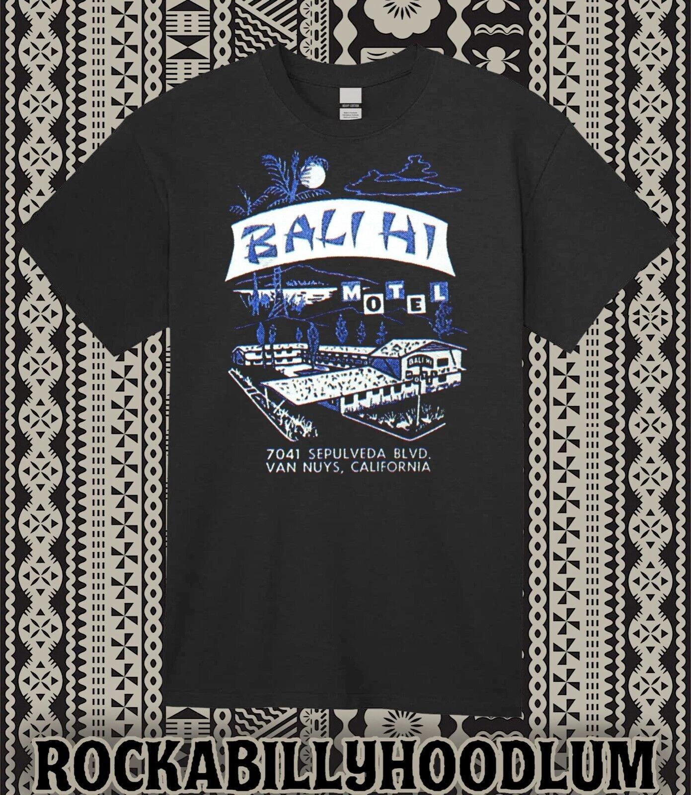 

Retro Tiki Art Tee T Shirt Polynesian Bali Hi Motel Van Nuys CA Mid Century 3XL