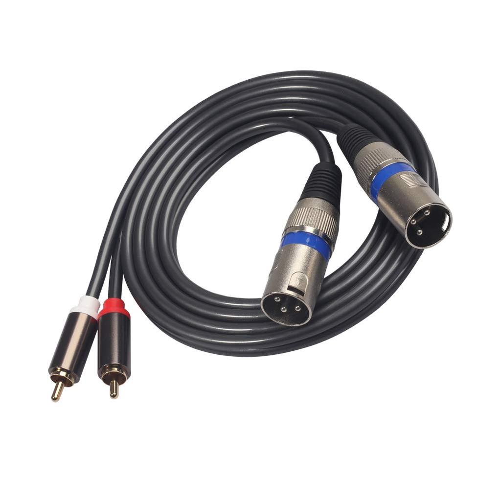 Male To XLR Male Audio XLR Conversion Interface Patch PVC for Audio Microphone Adapter, Cable, Cable, Approx. 1.5M Length, Cable, Cord, 2-Row Wire,