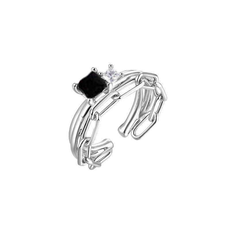 Nischen-Design, Dunkler Stil, Süß Und Cool, Diamantbesetzte Persönlichkeit, Fortgeschrittenes Gefühl, Öffnung, Kalter Wind, Knitter-Öffnungsring