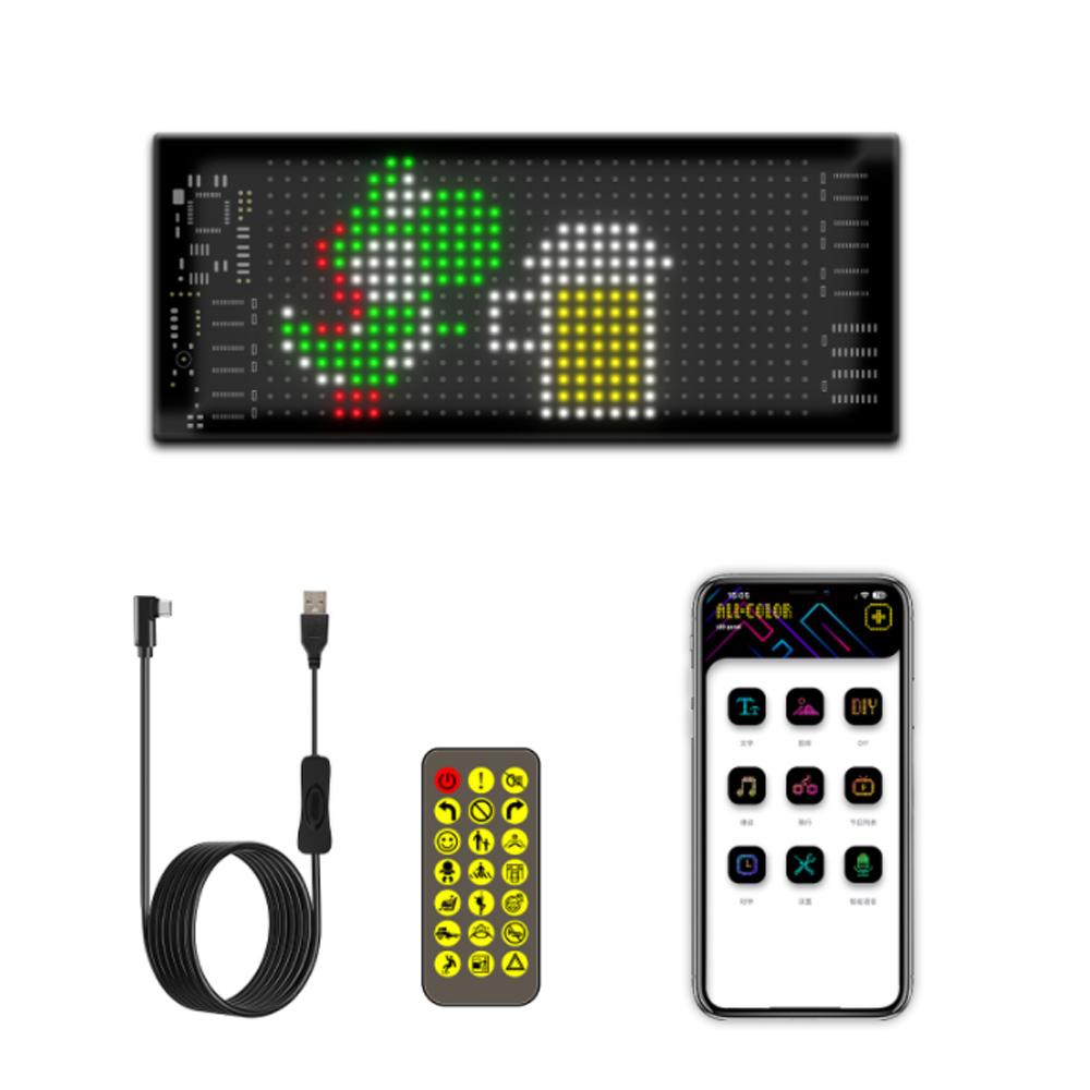 

Светодиодная матричная панель Портативный гибкий дисплей BT Полноцветный автомобильный рекламный экран Управление через приложение IP65 чёрный