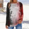 Women's Casual Long Sleeve Pullover Top Halloween Print Round Neck Shirt Lightweight Comfortable Fit for Daily Wear