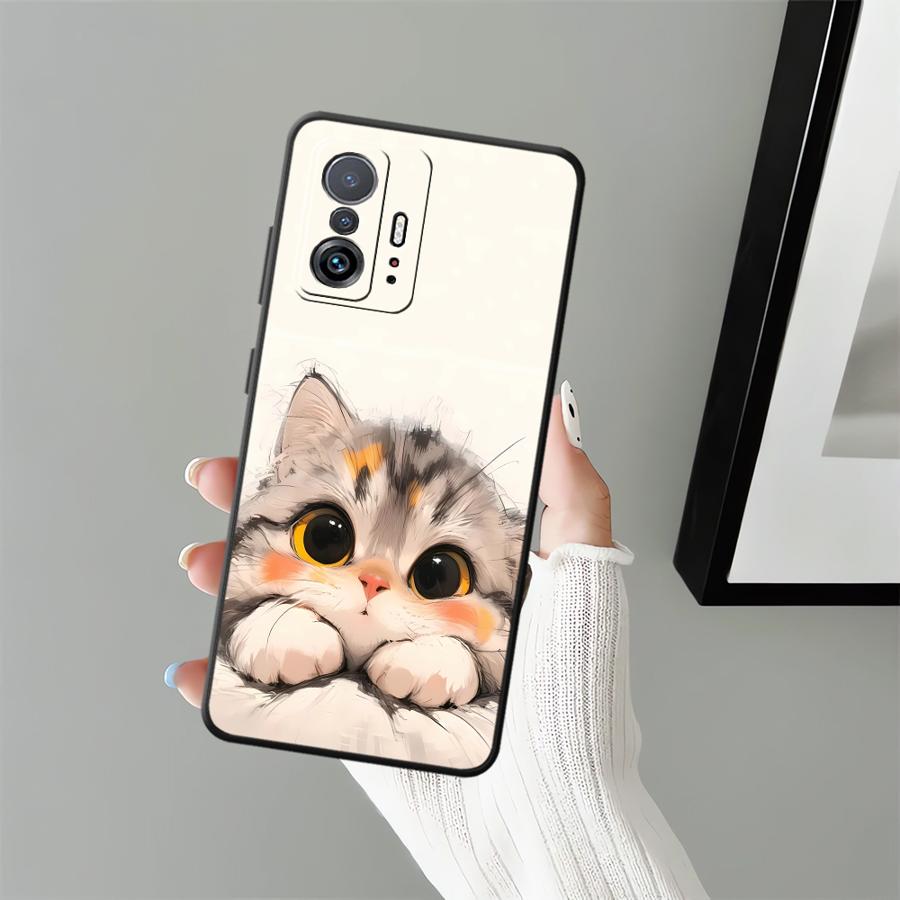 Case for Xiaomi Mi 13 Lite 14 11 12X 12T Pro 11T 12 10T Funda Phone Cover Cartoon Cat