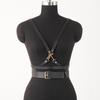 Leder-Körpergeschirr für Damen - Gothic Punk Ketten-Design, Verstellbare Passform, Perfekt für EDM-Festivals
