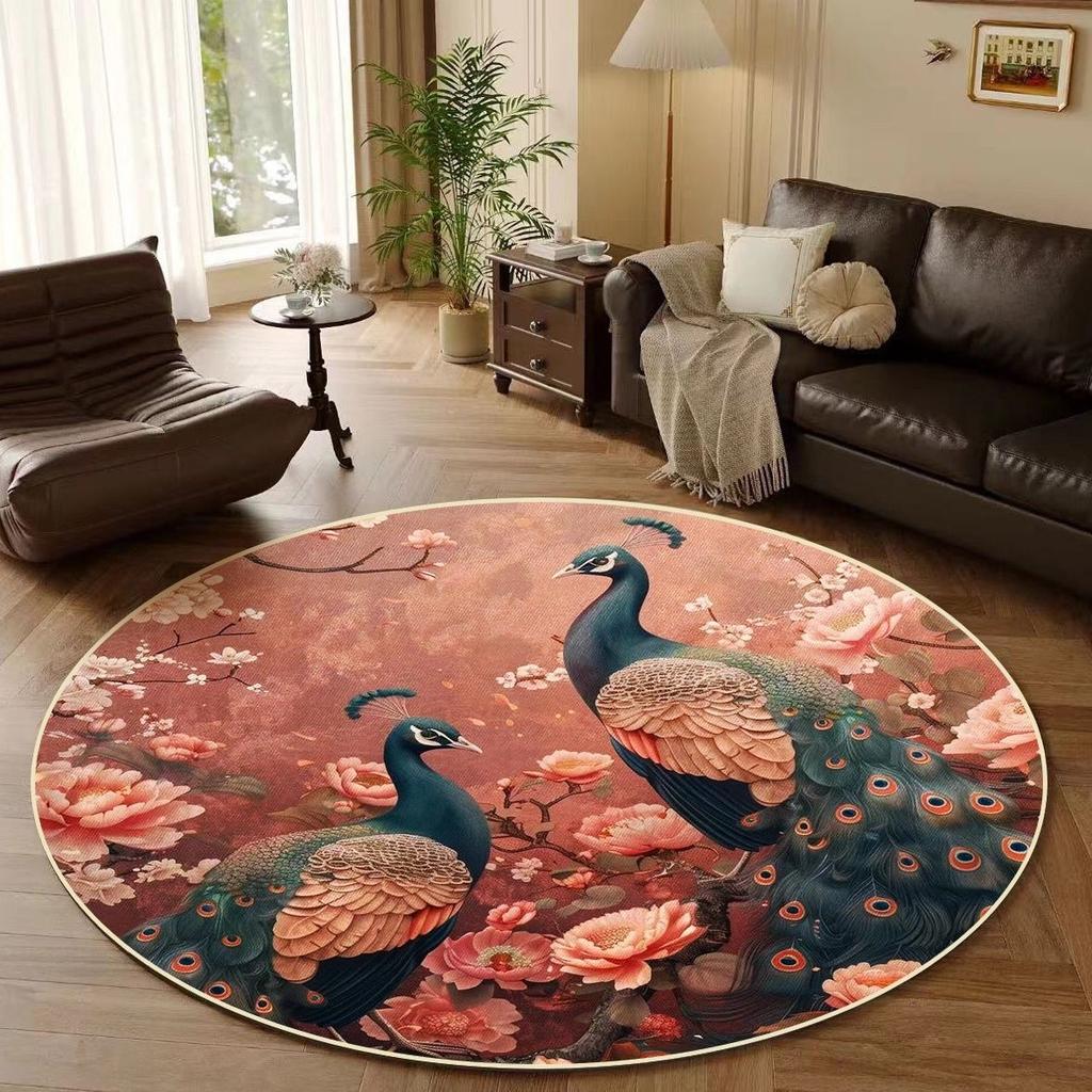 Covor rotund păun covor living acasă dormitor noptieră stil chinezesc studiu covor rotund chinezesc