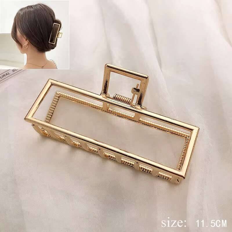 Einfache Metall Ausgehöhlte Geometrische Kralle Damen Elegantes Haaraccessoire Kreuz Krabbe Badeclip Für Frauen Mode Mädchen Kopfschmuck