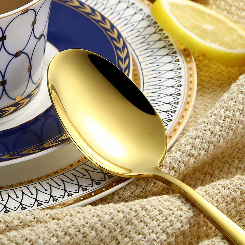 Stainless Steel Cutlery Silverware Spoon Set Matte Gold Eco Friendly Cutlery Knives Forks Spoons Dinnerware Set Dinner Set