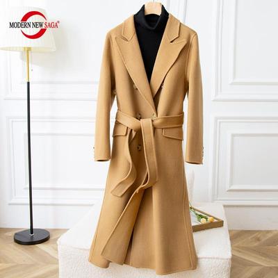 100% lã casaco feminino moderno nova saga outono lã longo casaco artesanal ervilha casaco inverno quente lã longo jaqueta casaco
