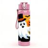 1PC Spooky Ghost Halloween Theme 750ml Color Plastic Sports Water Bottle Leakproof Flip Straw Lid Suitable for Sports Office Home Use