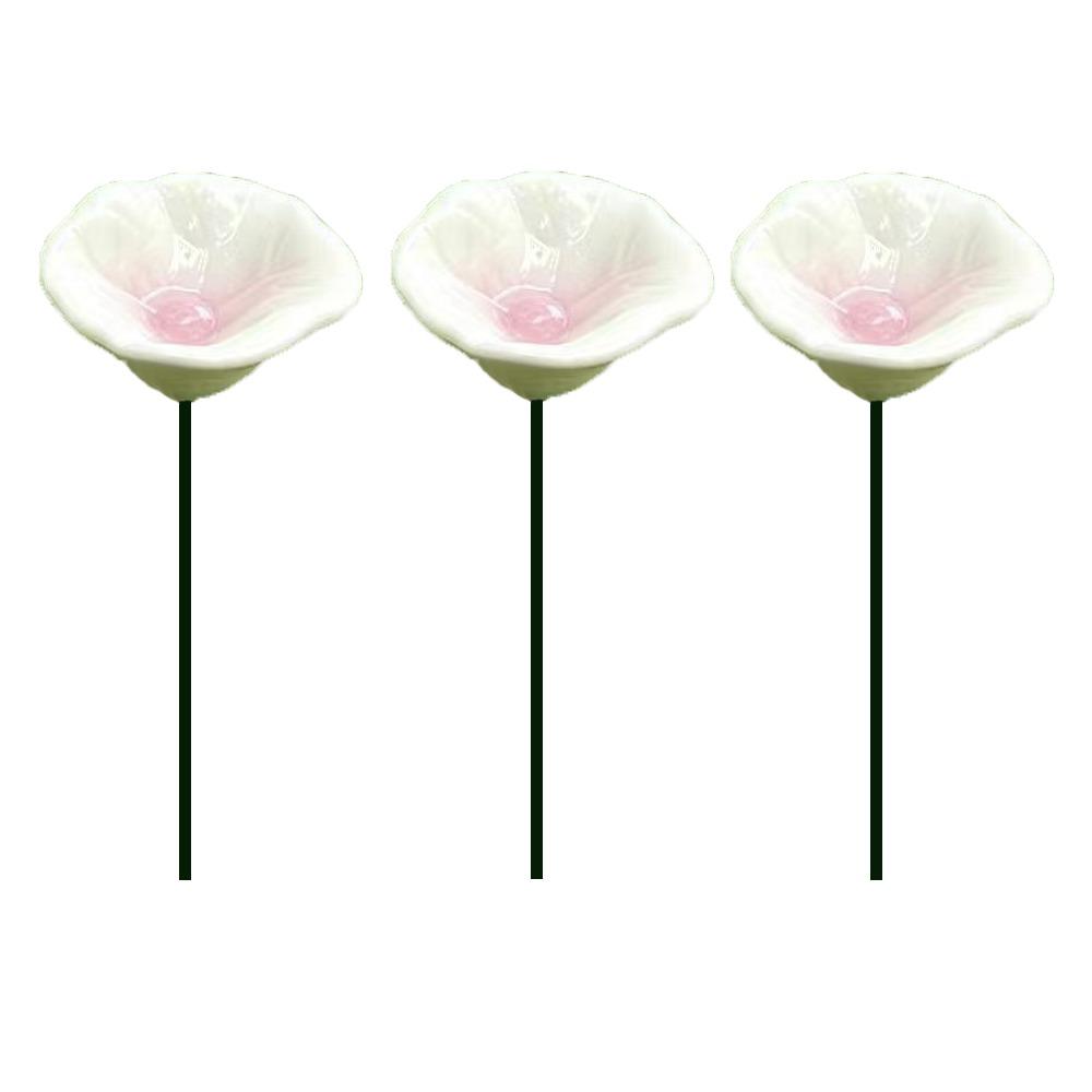 3pcs Flower Shape Bee Butterfly Water Dispenser Ceramic Bee Watering Station  Outdoor Use