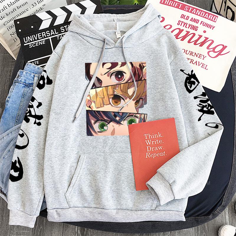 Japan Anime Demon Slayer Patchwork Hoodies Male Harajuku Cartoon Kamado Tanjirou /Agatsuma Zenitsu Fashion Streets Sweatshirts