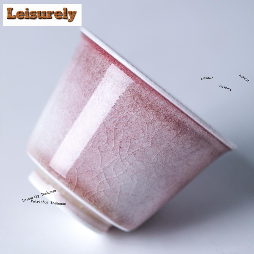 11ml Wabi-sabi Wind Kiln Fambe Red Teacup Ancient Tea Bowl Tea Pair Tea-tasting Fragrance Cup Chazhan Master Cups Tea Set Gift