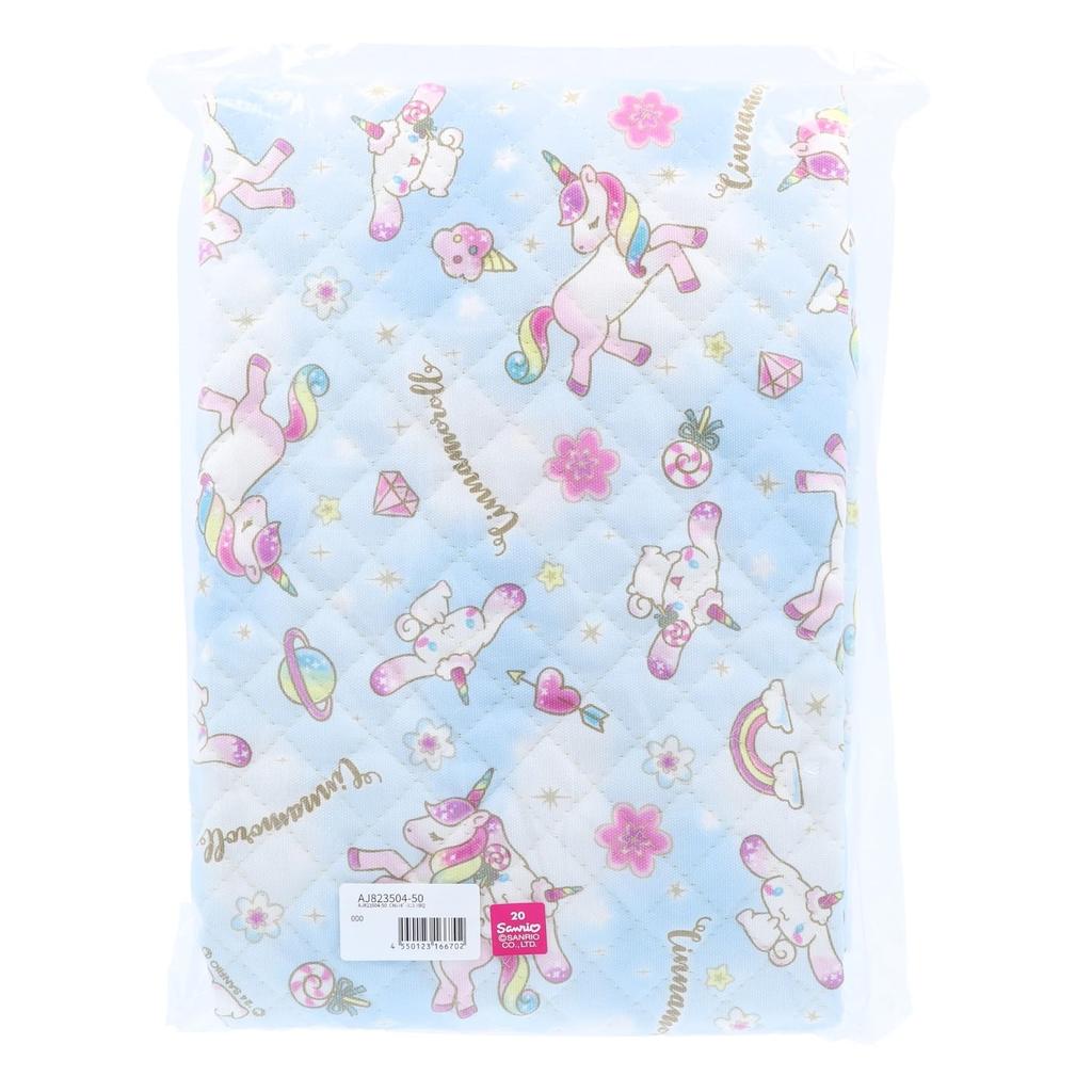 KIYOHARA Sanrio Characters Quilting Fabric, Cinnamoroll and Rainbow Unicorn, Approximately 109cm Wide x 50cm Cut, Blue, 823504-50