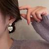 New Classic Simple Heart Bow Butterfly Earrings For Women French Style Black Stud Earrings Fashion Ear Buckle Jewelry