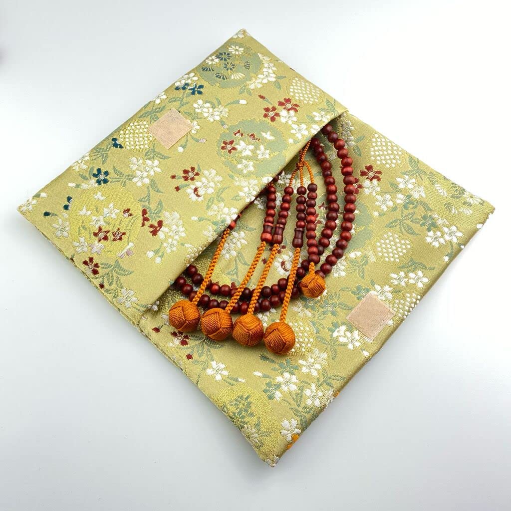 Myorenka Buddhist Prayer Beads for Nichiren 108 Red Sandalwood Medium Includes Prayer Bead Brahma Formal Buddhist Prayer Lotus Natural Set Brahma