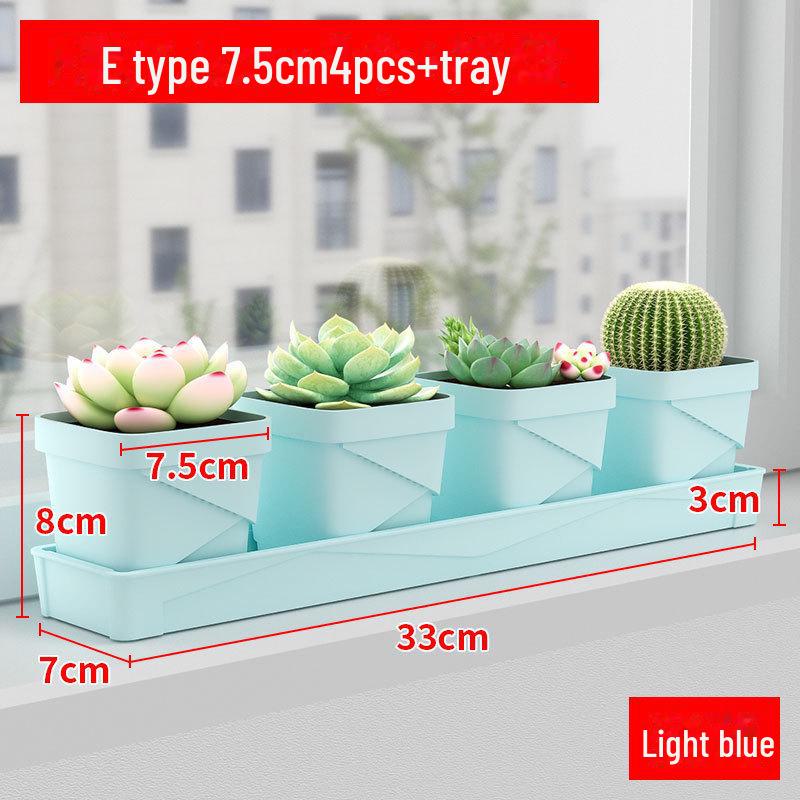 Exquisite Square Succulent Pots with Breathable Plastic Base for Office