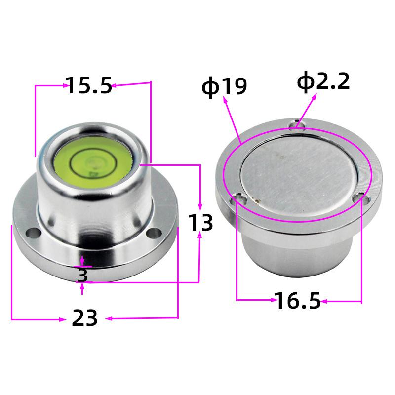 Nivelă rotundă cu bule de spirit, mini riglă pentru nivelul apei, senzor diametru 21 mm până la 29,2 mm, 1 buc