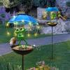 Solar Frog Garden Outdoor Lights Garden Outdoor  Bird Feeder Figurine Lights Metal Stakes Path Lawn Ornaments Decorations