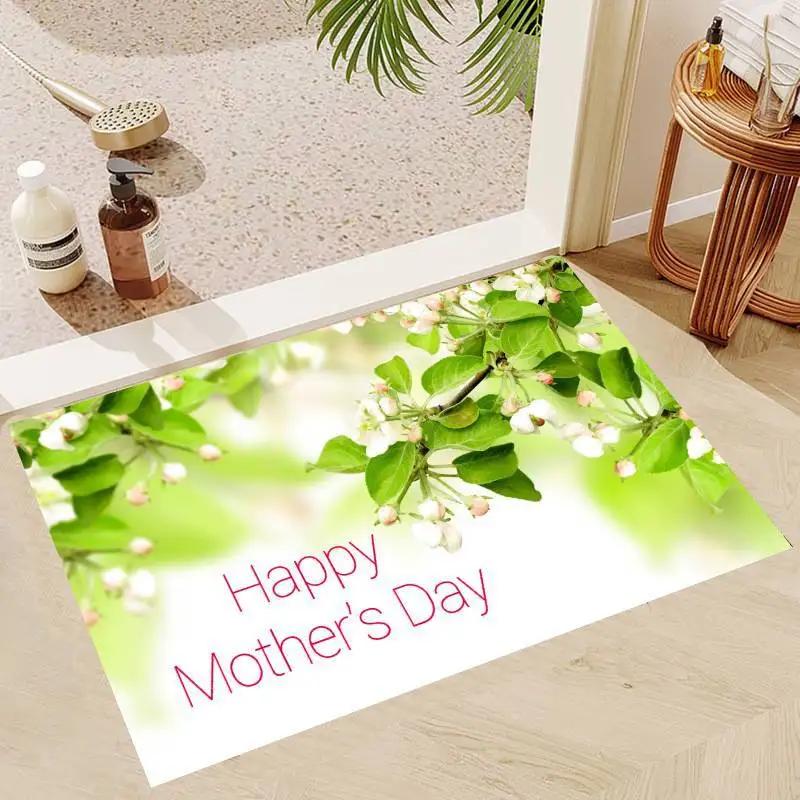 Mother's Day Theme Floor Mat Door Mat Washable Non-Slip Living Room Sofa Chairs Area Mat Kitchen Doormat Area Rug KId Play Mats