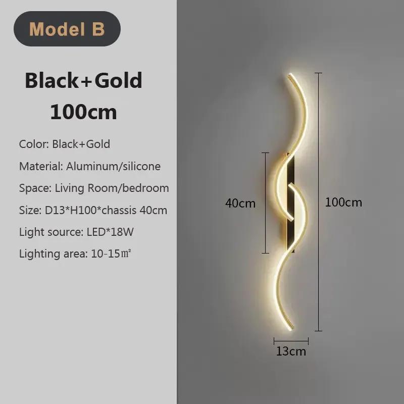 

Современный светодиодный настенный светильник с длинной полосой, прикроватная лампа, фон для телевизора, декоративное внутреннее освещение для спальни, гостиной, домашнего светильника Warm white-No RC