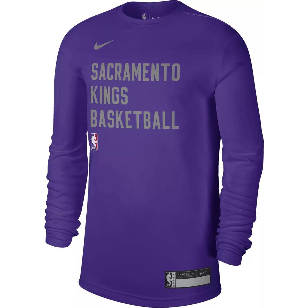 Nike X NBA Collaboration Dri-Fit Sacramento Kings Letter Casual Sports Training 2023/24 Long Sleeve T-Shirt Unisex Tops Purple FD9965-504