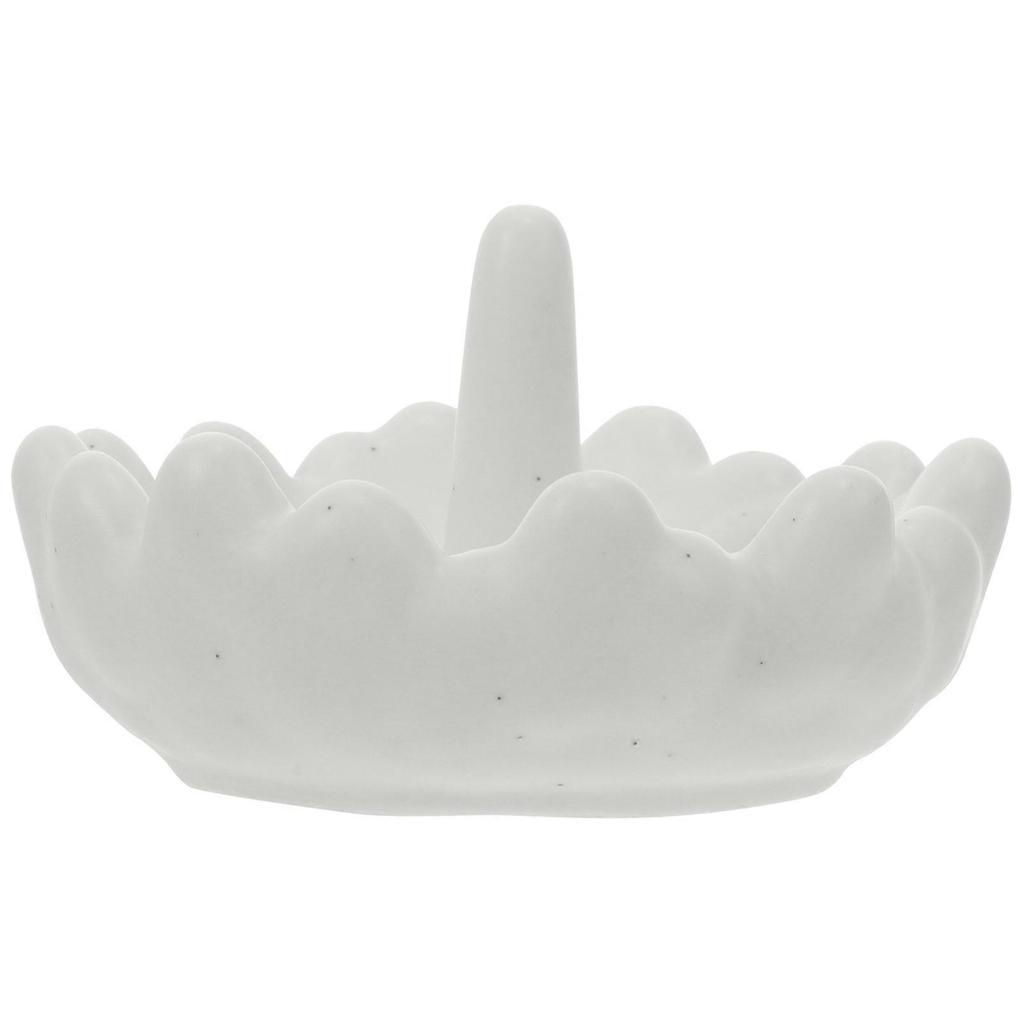 Trinket Storage Plate Jewelry Dish Scandinavian Style Photography Props White Ceramic 10.50X10.50X5.50CM 1Pack