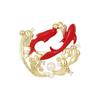 "Golden and Jade Full Hall, Koi Fish Brooch, Coat, Women's Outerwear, Lucky Corsage, Classical Chinese Style Corsage.