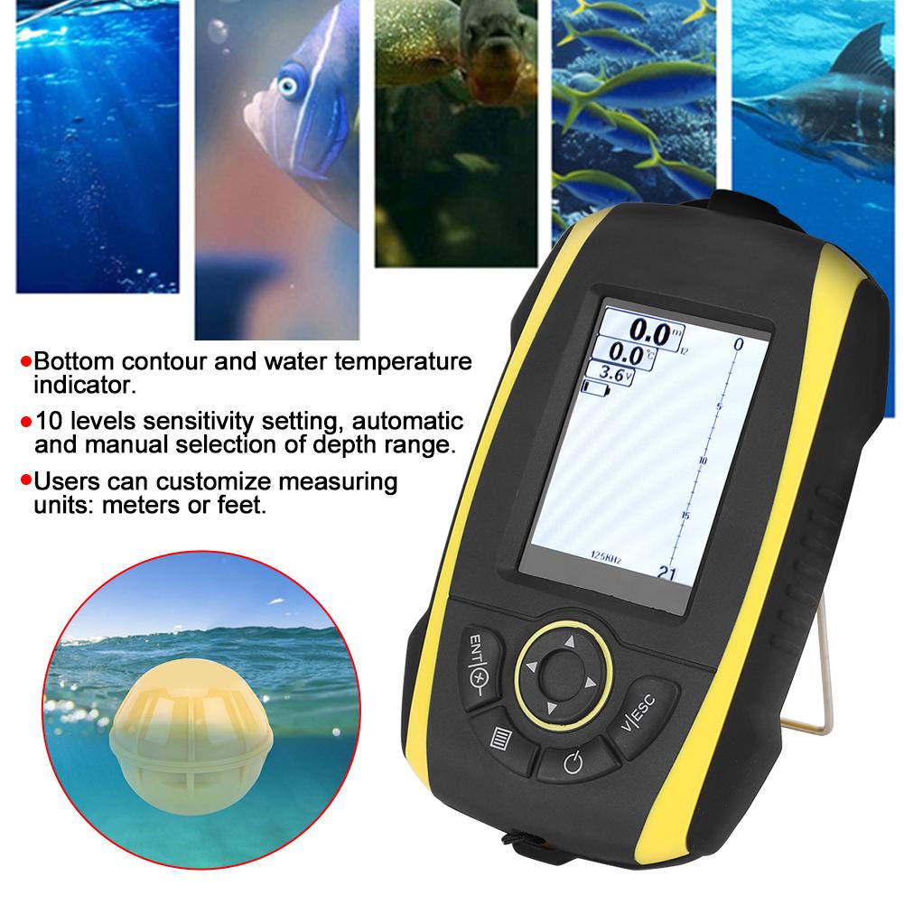 FF288W Wireless Fish Sonar Finder Color Screen Portable Sounder Detector Alarm for Phiradar