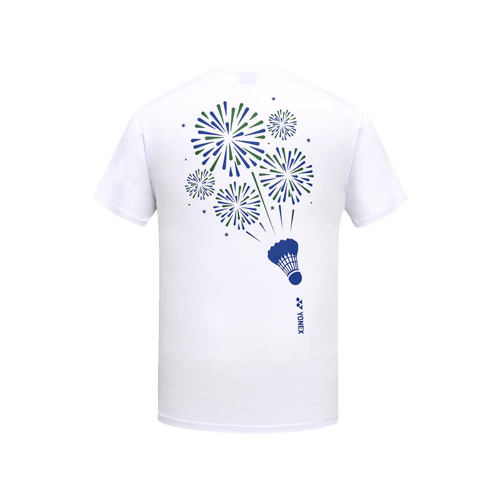 YONEX 259Tr005M White Men'S Logo Slogan Short Sleeve T-Shirt