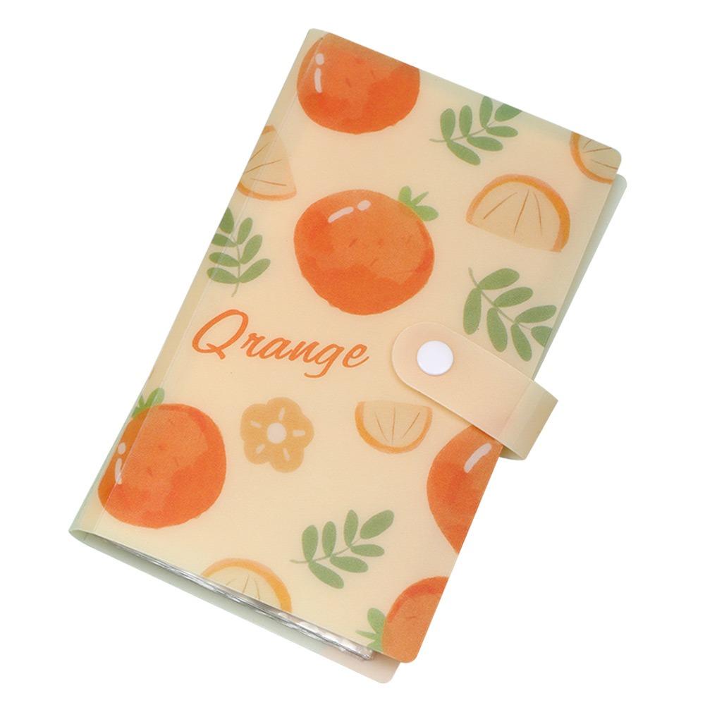 

120 Slots Photo Card Album Transparent PVC 3 Inch Storage Album Fruit Storage Album Collect Book Orange